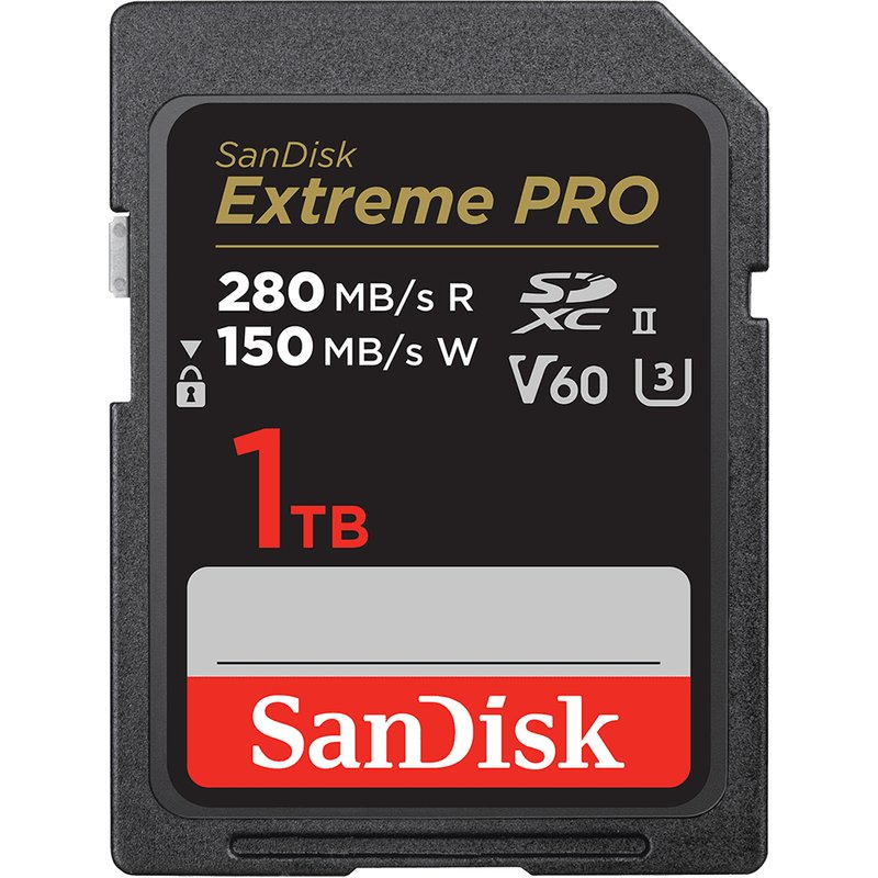 SanDisk 1TB Extreme PRO SDXC UHS-II Memory Card - C10, U3, V60, 6K, 4K UHD, SD Card - SDSDXEP-1T00-GN4IN