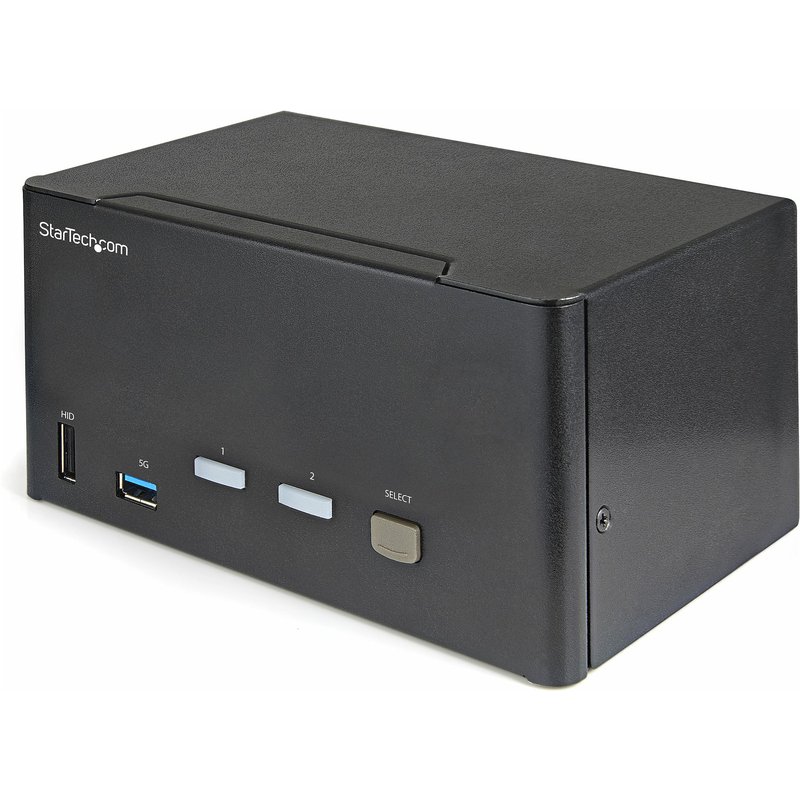 StarTech.com 2 Port Triple Monitor DisplayPort KVM Switch - 4K 60Hz UHD HDR - Desktop DP 1.2 KVM with 2 Port USB 3.0 Hub (5Gbps) & 4x USB 2.0 HID Ports, Audio - Hotkey Switching - TAA
