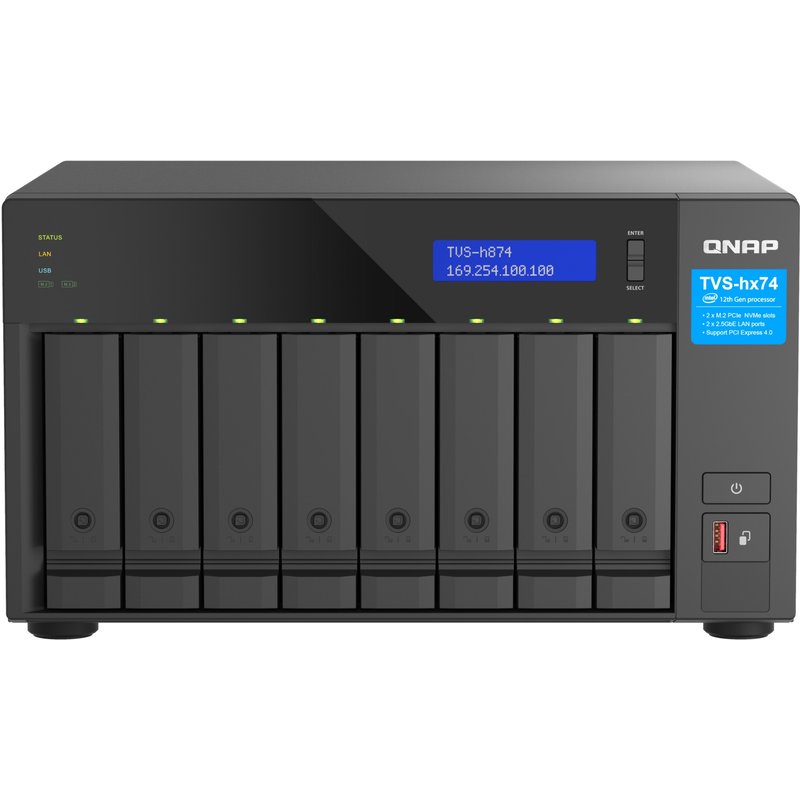 QNAP TVS-H874T-I9-64G NAS/storage server Tower Intel® Core™ i9 64 GB DDR4 0 TB QNAP QTS Black