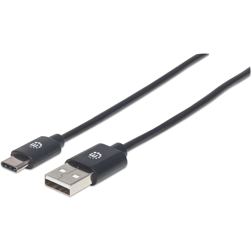 Manhattan USB-C to USB-A Cable 3m Male to Male 480 Mbps (USB 2.0) Hi-Speed USB Black Lifetime Warranty 3 m USB C USB A USB 2.0 0.48 Gbit/s Black
