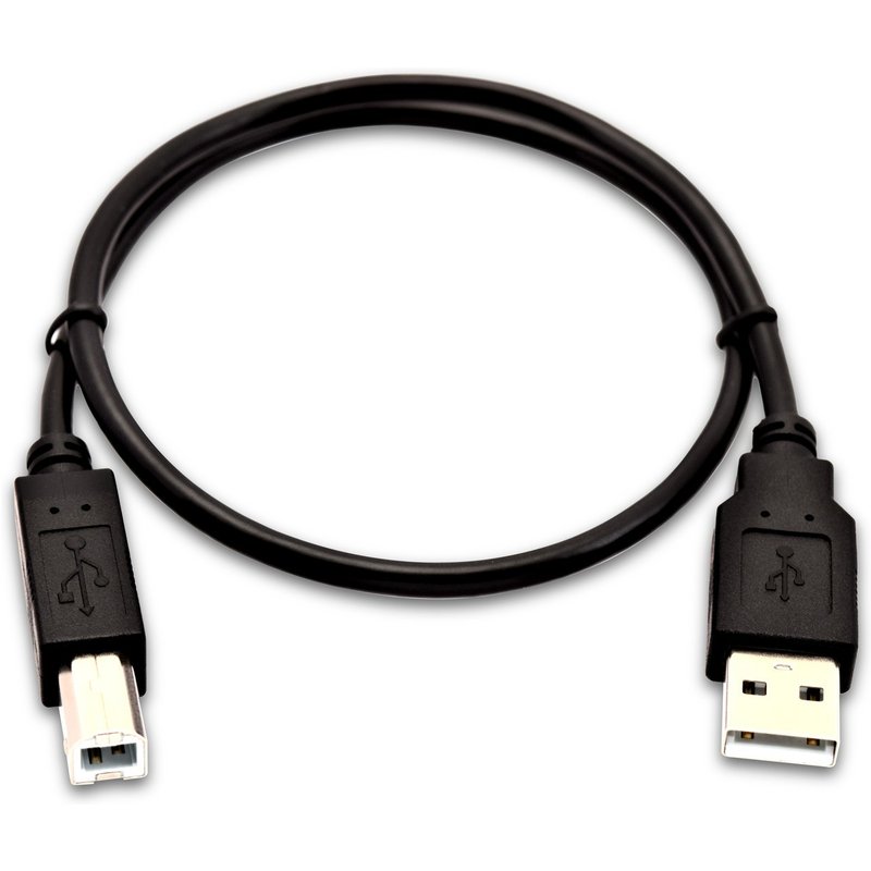 V7 Black USB Cable USB 2.0 A Male to USB 2.0 B Male 0.5m 1.6ft