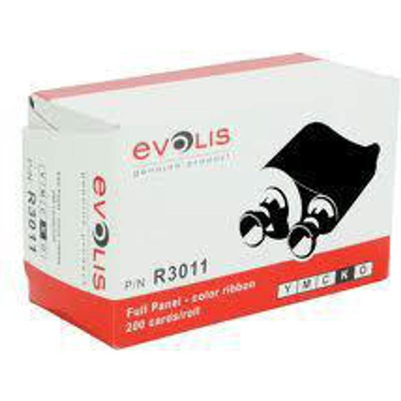 Evolis R3011 Thermal-transfer ribbon Bk.C.M.Y. Transparent. 200 pages