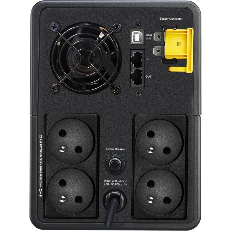 APC Back-UPS. 1600VA. Tower. 230V. 4x CEE 7/5 French Schuko outlets. A