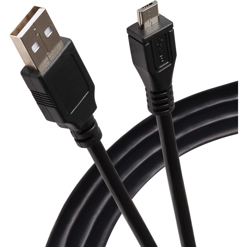 Maplin USB-A to Micro USB-B Male Cable - Black - 0.75m