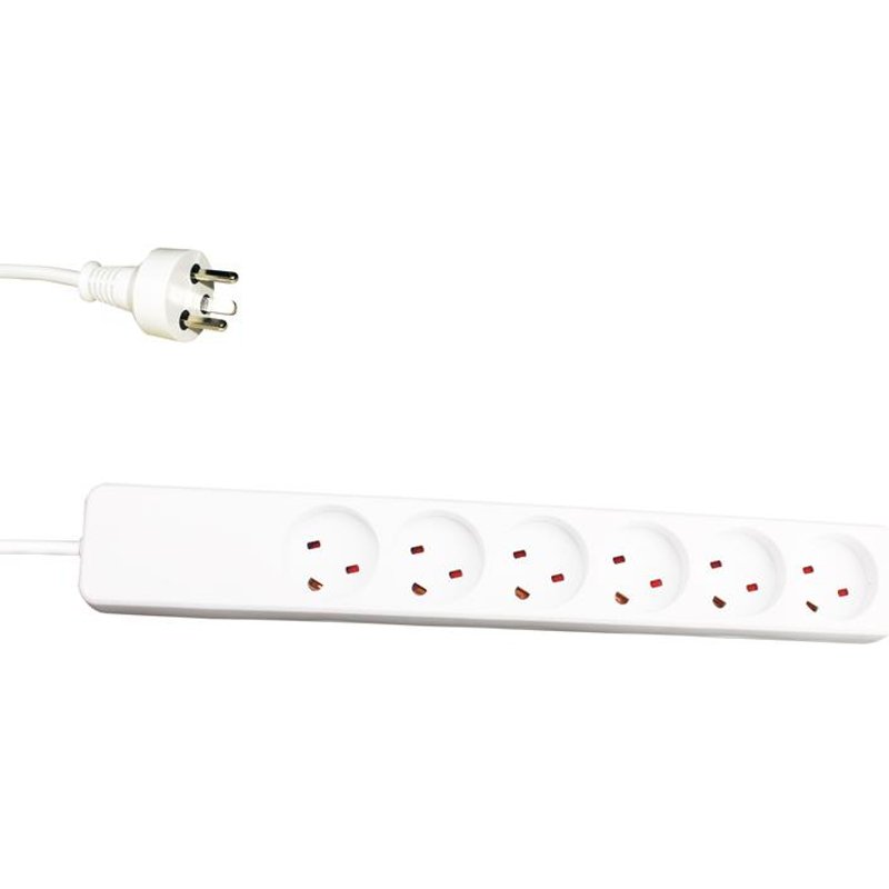 Garbot 24155124-3EE power extension 3 m 6 AC outlet(s) Indoor White