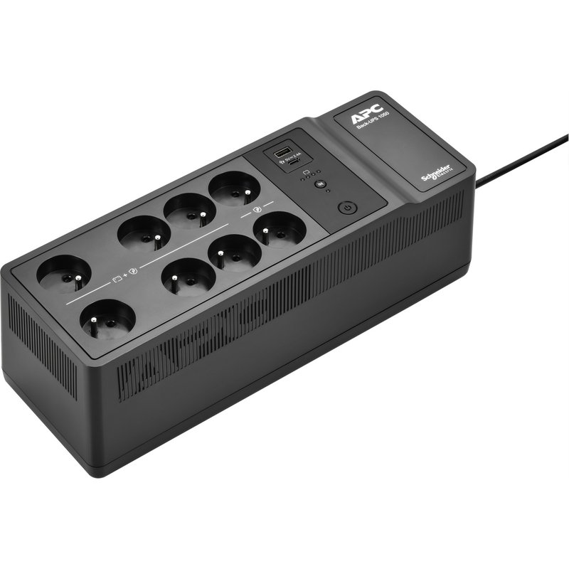 APC Back-UPS, 1050VA/600W Floor/Wall Mount, 230V, 8x French/Belgian outlets, USB Type A+C Port, User Replaceable Battery