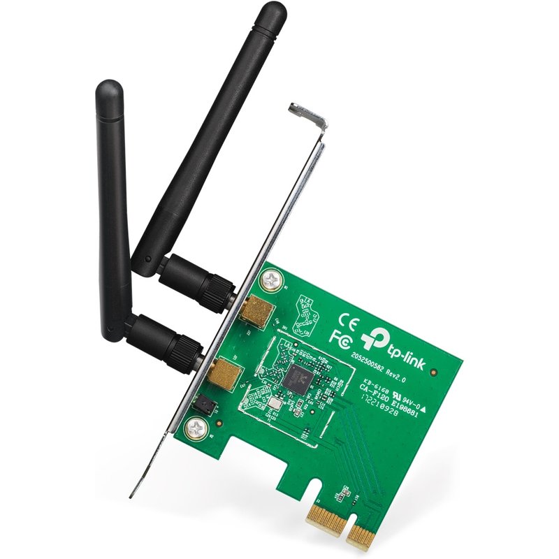 TP-LINK TL-WN881ND Wireless N300 PCI Express Adapter, 300 Mbps, w/ WPS Button, IEEE 802.1b/g/n, 64 / 128-bit WEP, WPA / WPA2, Plug & Play in Windows