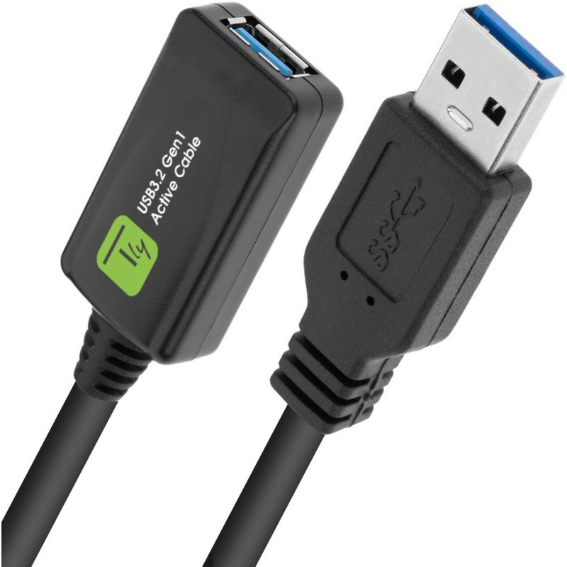 Techly ICUR3050G USB cable USB 3.2 Gen 1 (3.1 Gen 1) 5 m USB A Black