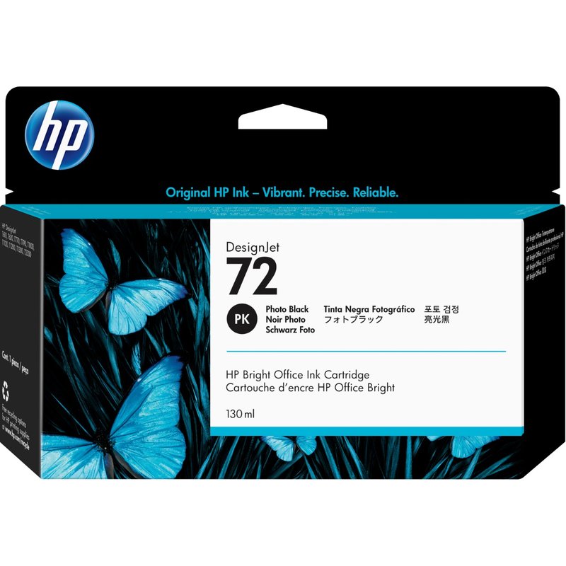 HP 72 130-ml Photo Black Ink Cartridge HP DesignJet T610 Printer series T620 Printer series T770 Printer series T1100 Printer series... Thermal inkjet Black Business Singapore 202 mm
