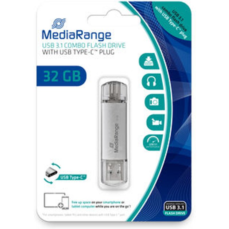 MediaRange MR936 USB flash drive 32 GB USB Type-A / USB Type-C 3.2 Gen