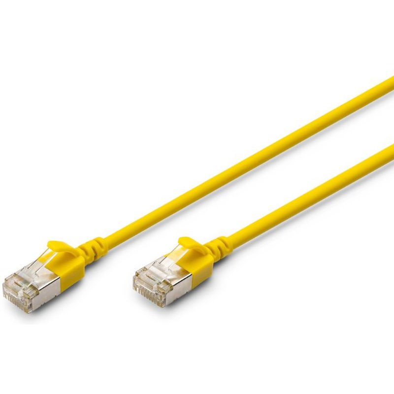 FDL SLIM 0.25M CAT.6a F-FTP LSZH PATCH CABLE - YELLOW(SNAGPROOF)
