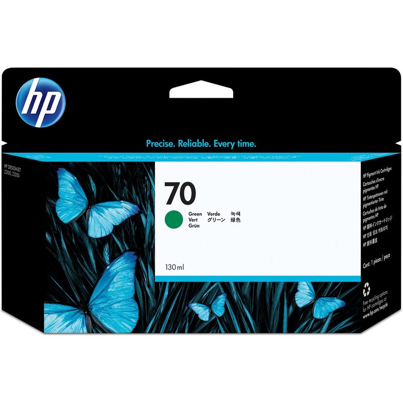 HP 70 130-ml Green Ink Cartridge HP Designjet Z2100 Z3100 and Z3200 Photo Printer series Thermal inkjet Business Singapore 40 mm 202 mm
