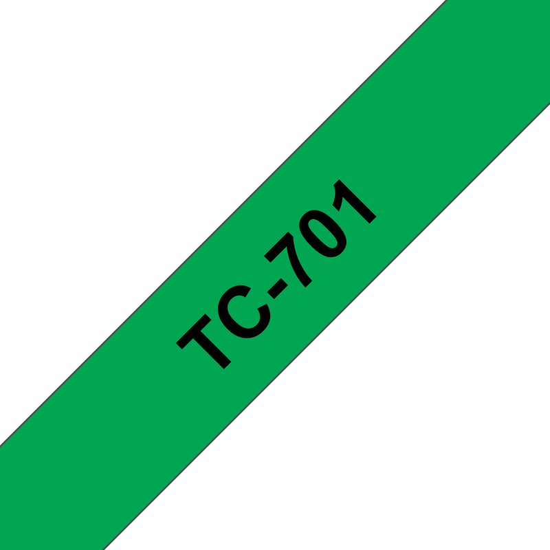 Brother TC-701 DirectLabel black on green 12mm x 7.7m for Brother P-To