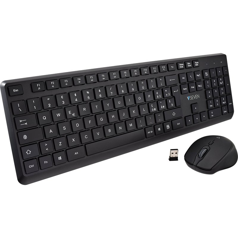 V7 CKW350IT keyboard Mouse included Universal USB QWERTY UK English Black