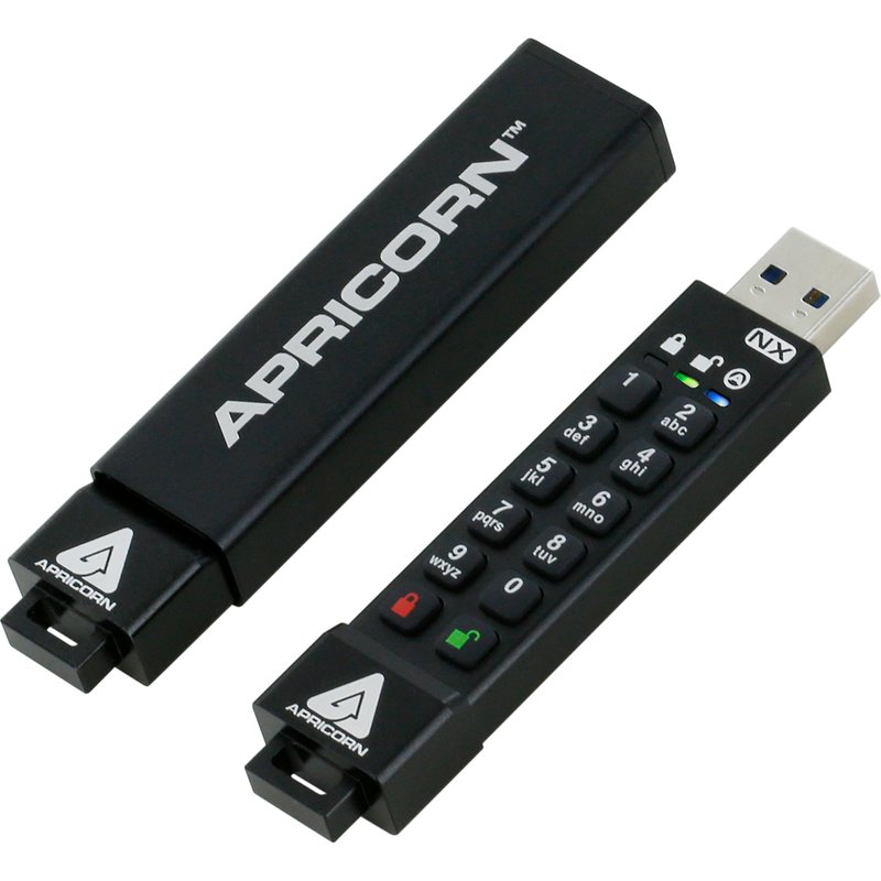 Apricorn Aegis Secure Key 3NX 512GB Usb 3.2 (gen 1) type a Flash Drive - 512 GB - USB 3.2 (Gen 1) Type A - 171 MB/s Read Speed - 160 MB/s Write