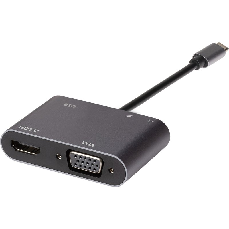 Nikkai USB-C Multiport Hub HDMI 4K / VGA / 3.5mm Audio (Supports Mirro
