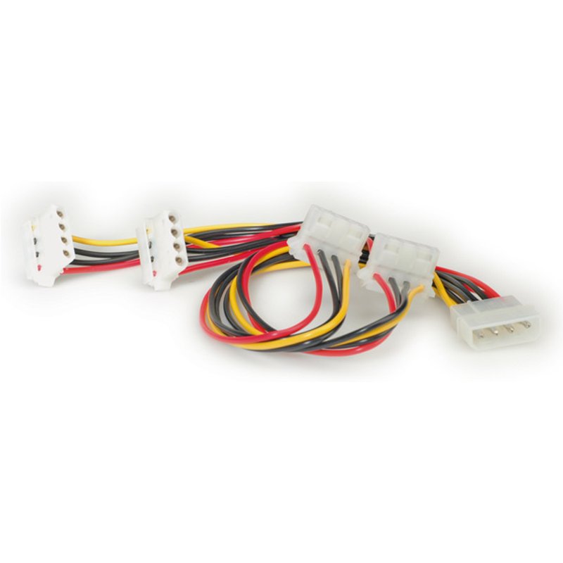 ROLINE Internal Y-Power Cable. 4-pin HDD to 4x 4-pin HDD (90°) 0.15 m