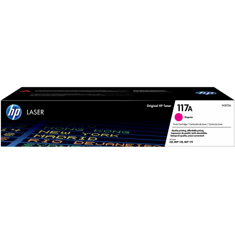 HP 117A Magenta Original Laser Toner Cartridge. Colour toner page yield: 700 pages Printing colours: Magenta Quantity per pack: 1 pc(s)