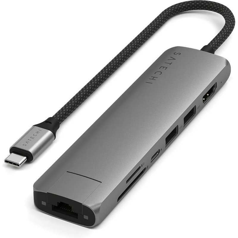 Satechi ST-P7SM interface hub USB Type-C 10000 Mbit/s Grey