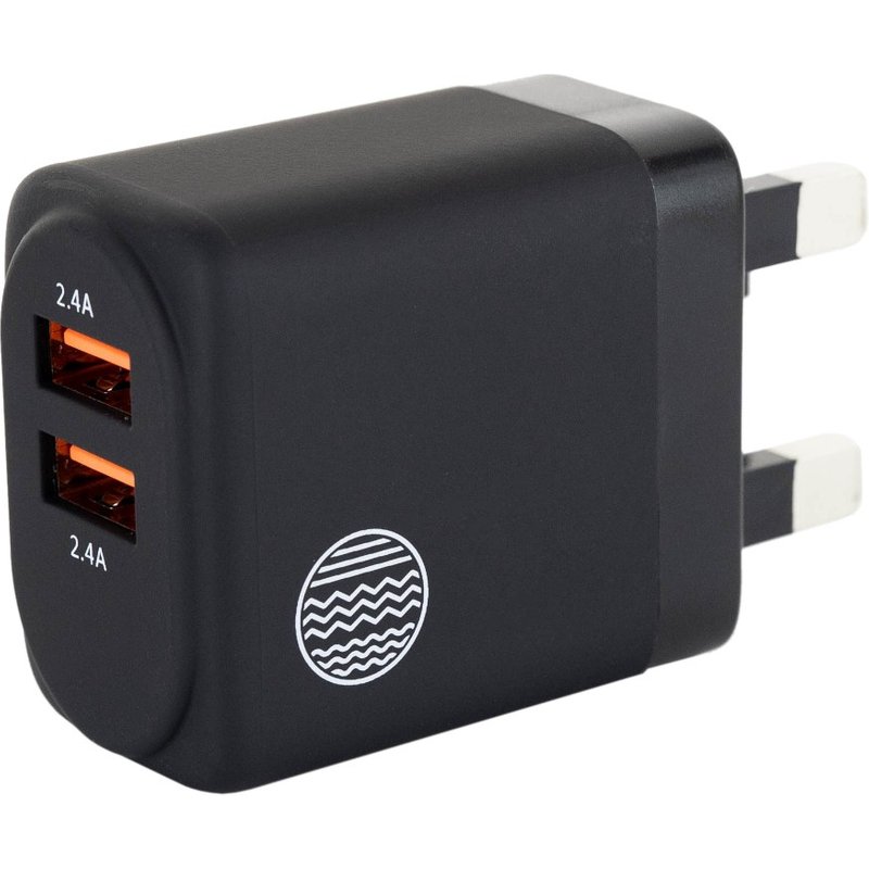 Our Pure Planet UK Port 24W Dual USB-A Wall Charger - Black, Black