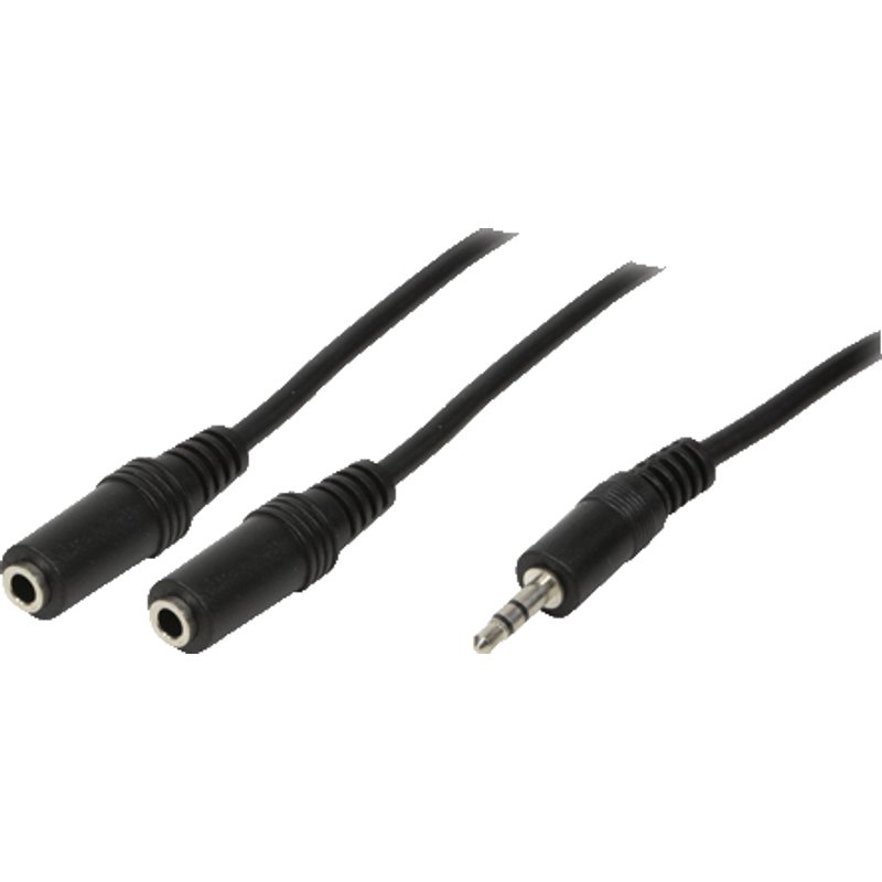 LogiLink 1x3.5mm - 2x3.5mm. 0.2m audio cable 3.5mm Black