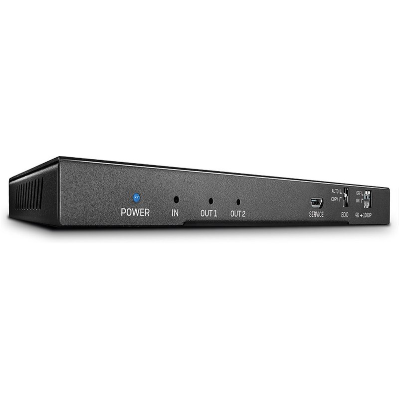 Lindy 2 Port HDMI 18G Splitter with Audio and Downscaling HDMI 2x HDMI 4096 x 2160 pixels Black Metal 4K Ultra HD