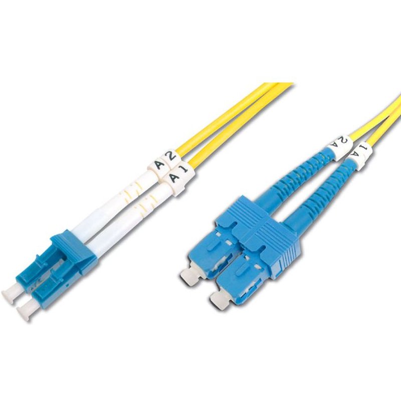 FDL 1M OS2 9/125 LC-SC DLX 2.8mm FIBRE OPTIC CABLE - YELLOW