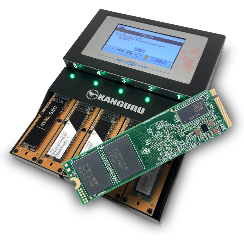 iStorage Kanguru KanguruClone 4 M.2 NVMe SSD Duplicator|Clone up to 4 M.2 NVMe SSDs at once|Copy Speeds of Up to 12GB/min|Powerful Erase and Disk Wipe Features |Standalone System |