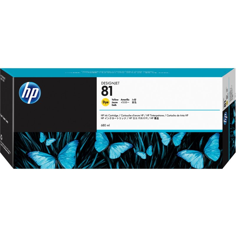 HP C4933A/81 Ink cartridge yellow. 1.4K pages 680ml for HP DesignJet D