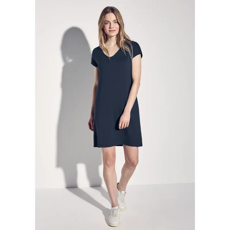 Street One Femme Robe en jersey in Bleu, in size: 34