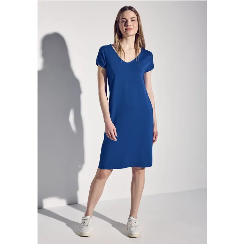 Street One Femme Robe en jersey in Bleu, in size: 34