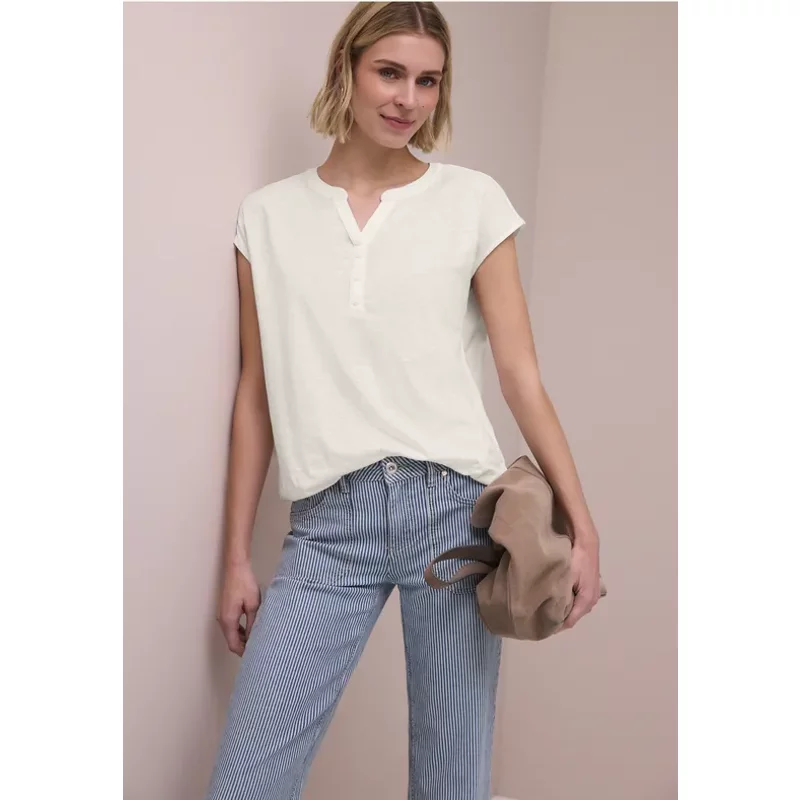 Chemise à épaules tombantes et col fendu