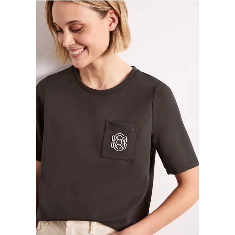 T-shirt à col rond avec détail décoratif