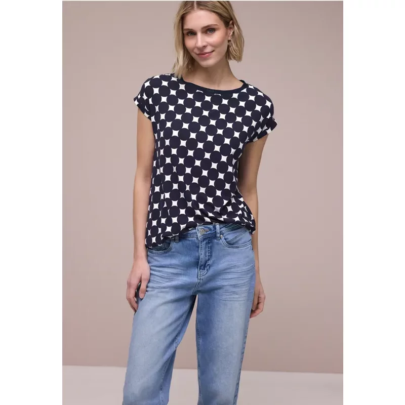 T-shirt avec encolure en U et imprimé