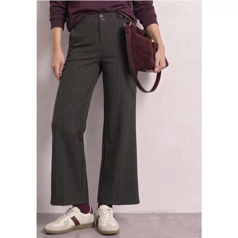 High Waist Wide Leg Hose mit Streifen