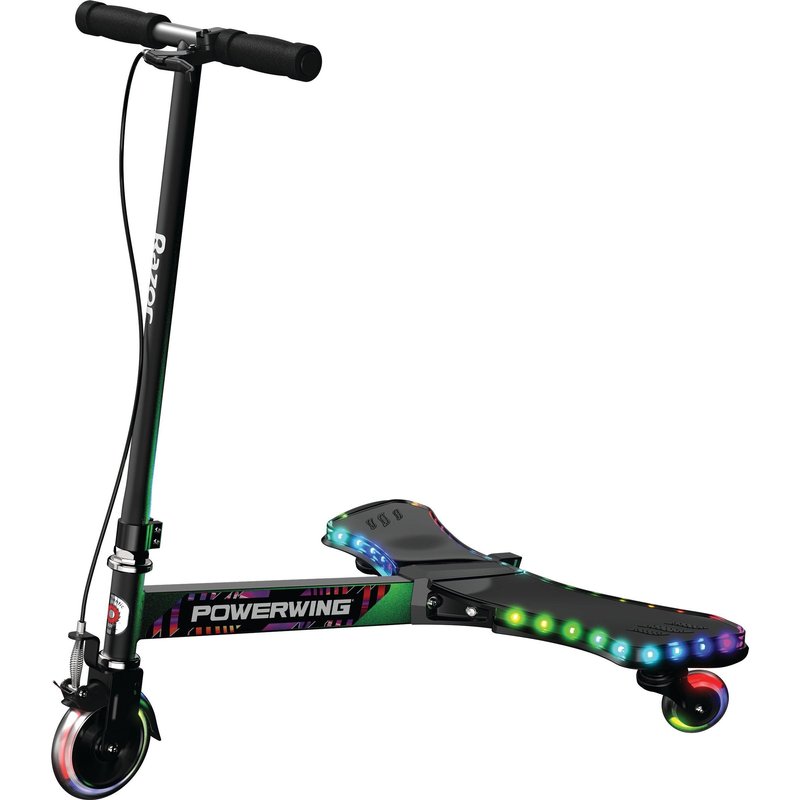 Razor PowerWing Lightshow Caster Scooter in Black