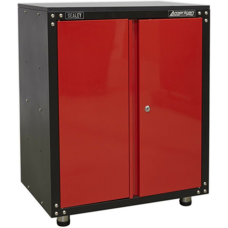 Loops Modular 2 Door Cabinet with Worktop - 665 x 460 x 820mm - Locking Storage System