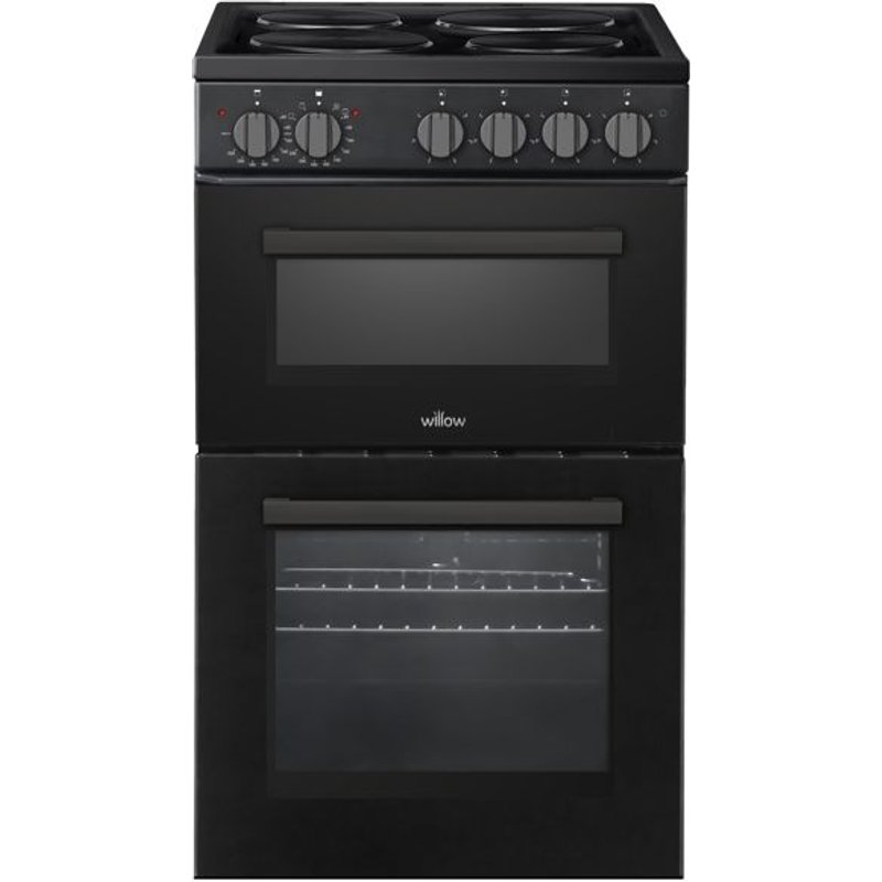 Willow Freestanding Electric Cooker Black Wide Twin Cavity Cooker