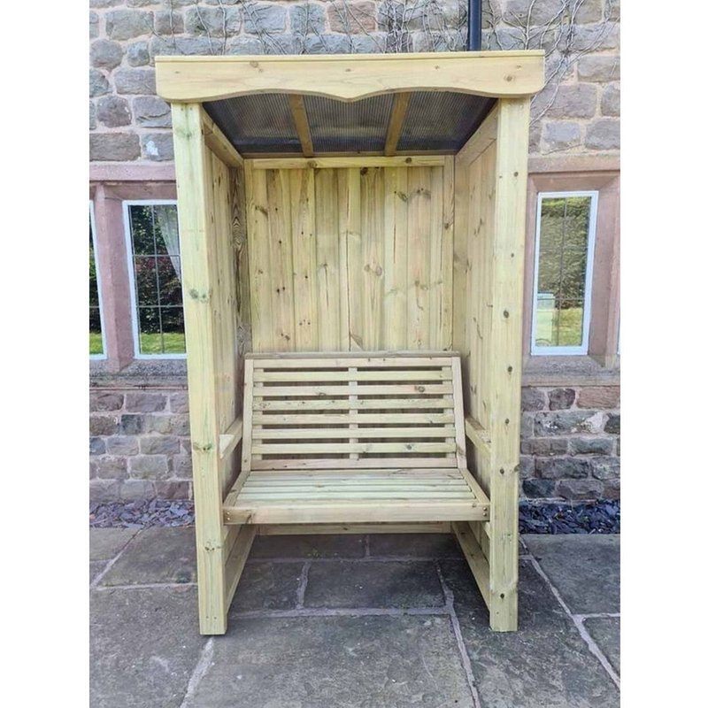 Churnet Valley Garden Furniture Ltd Four Seasons 2 Seater Arbour - Timber - Minimal Assembly Required in Brown