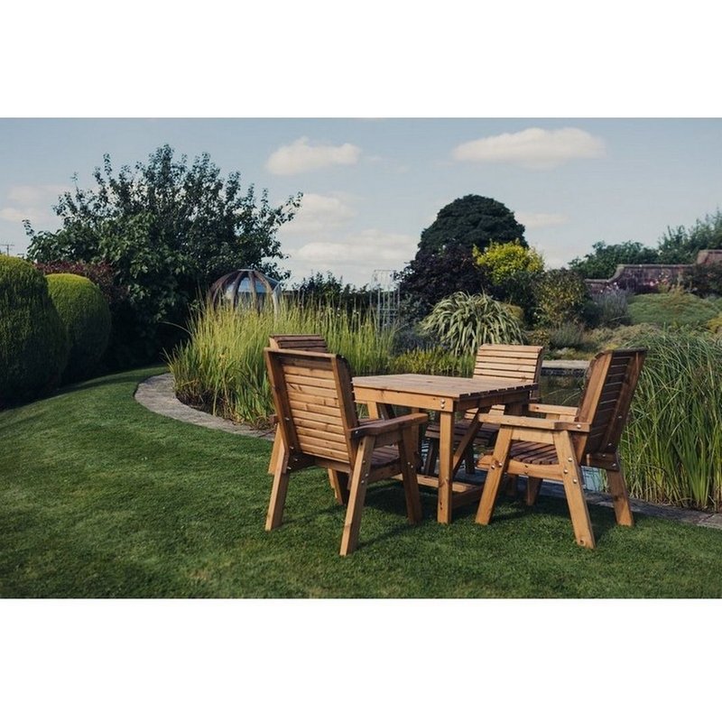 Churnet Valley Garden Furniture Ltd Valley 4 Seater Square 4XC - Timber - Minimal Assembly Required in Brown