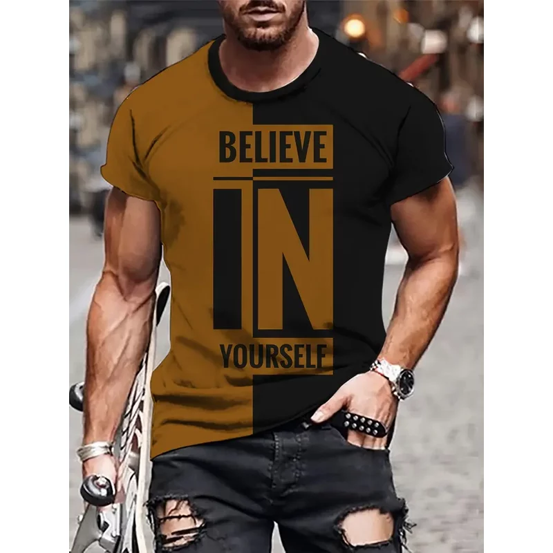 Men's Believe In Yourself Print T-shirt - XXL