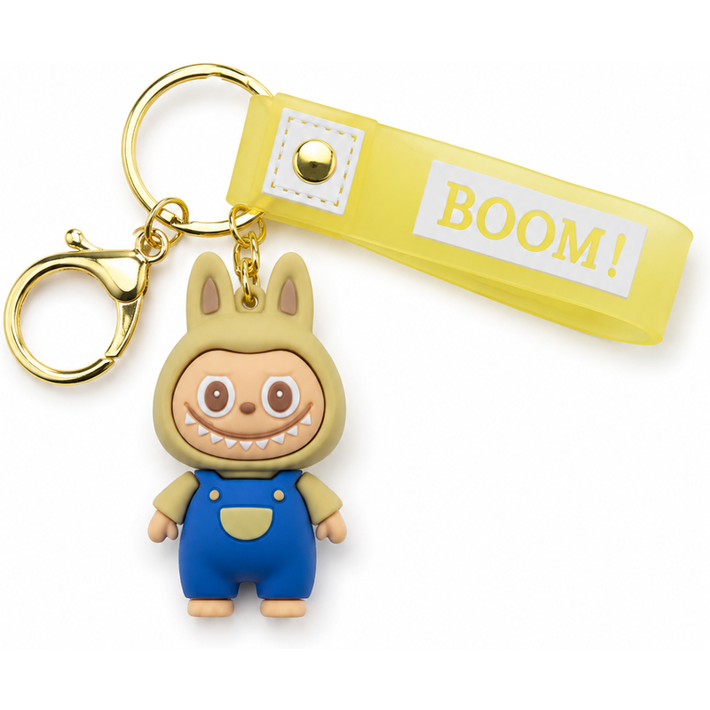 Cute Bunny Monster Character Keychain BOOM Wrist Strap Silicone Bag Charm Key Ring