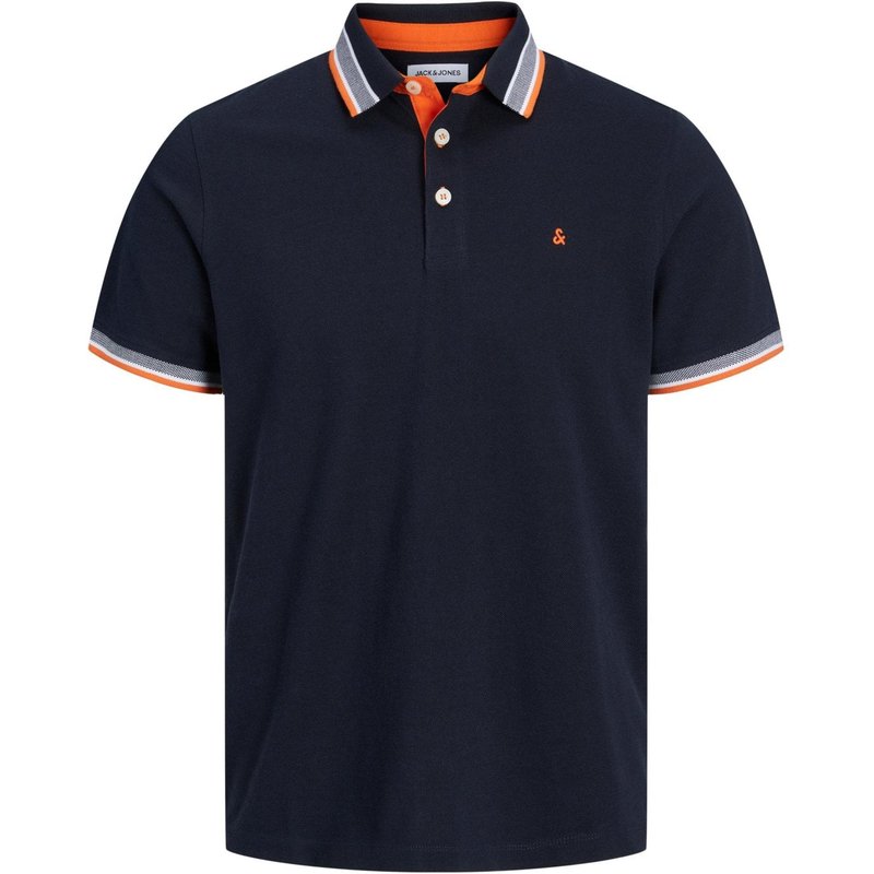 Jack & Jones Piqué-Poloshirt mit Streifenakzenten aus Bio-Baumwolle