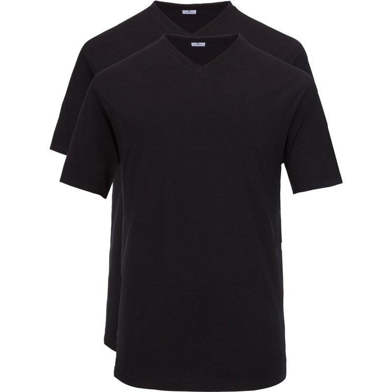 Ragman T-Shirts mit V-Ausschnitt, Doppelpack, extralang