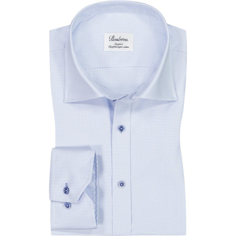 Stenströms Twill-Hemd mit Hahnentrittmuster, Comfort Fit