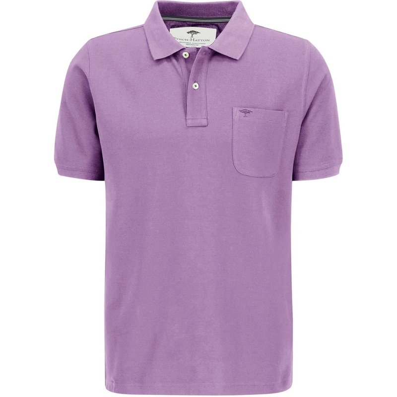 Fynch-Hatton Unifarbenes Piqué-Poloshirt mit Brusttasche, extralang
