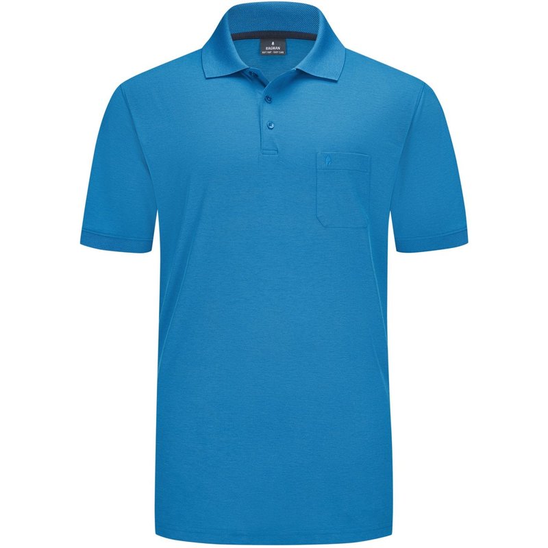 Ragman Pflegeleichtes Poloshirt mit glatter Micropima-Baumwolle