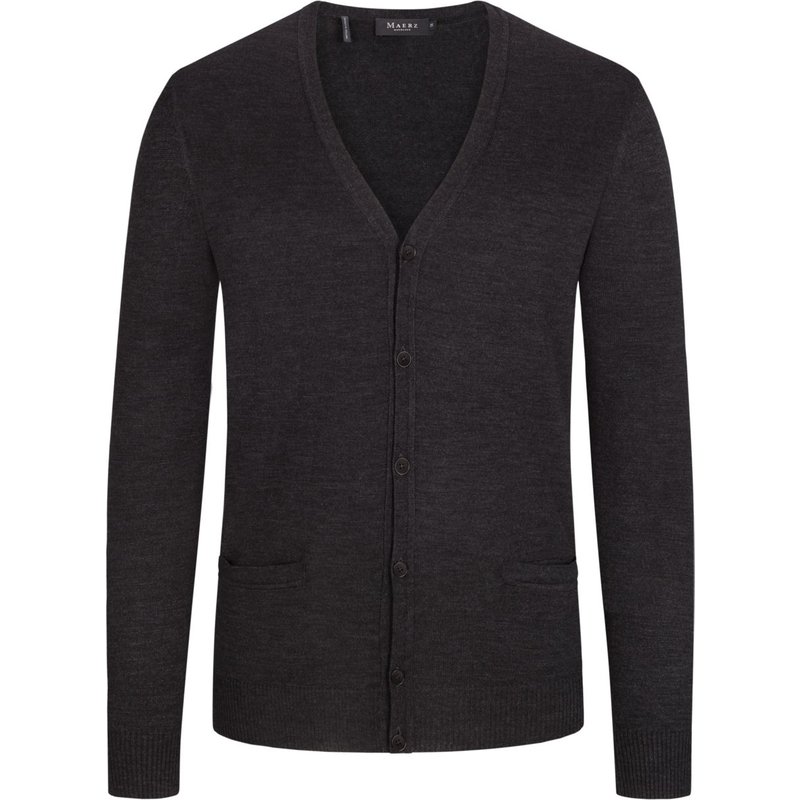 Maerz Strickjacke aus Merinowolle mit V-Ausschnitt
