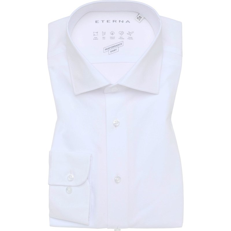 Eterna Unifarbenes Performance Stretch-Hemd, Comfort Fit