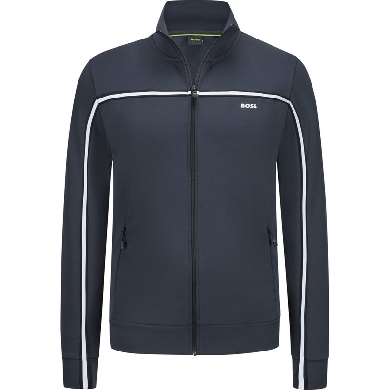 BOSS GREEN Sweatjacke mit Streifen-Details